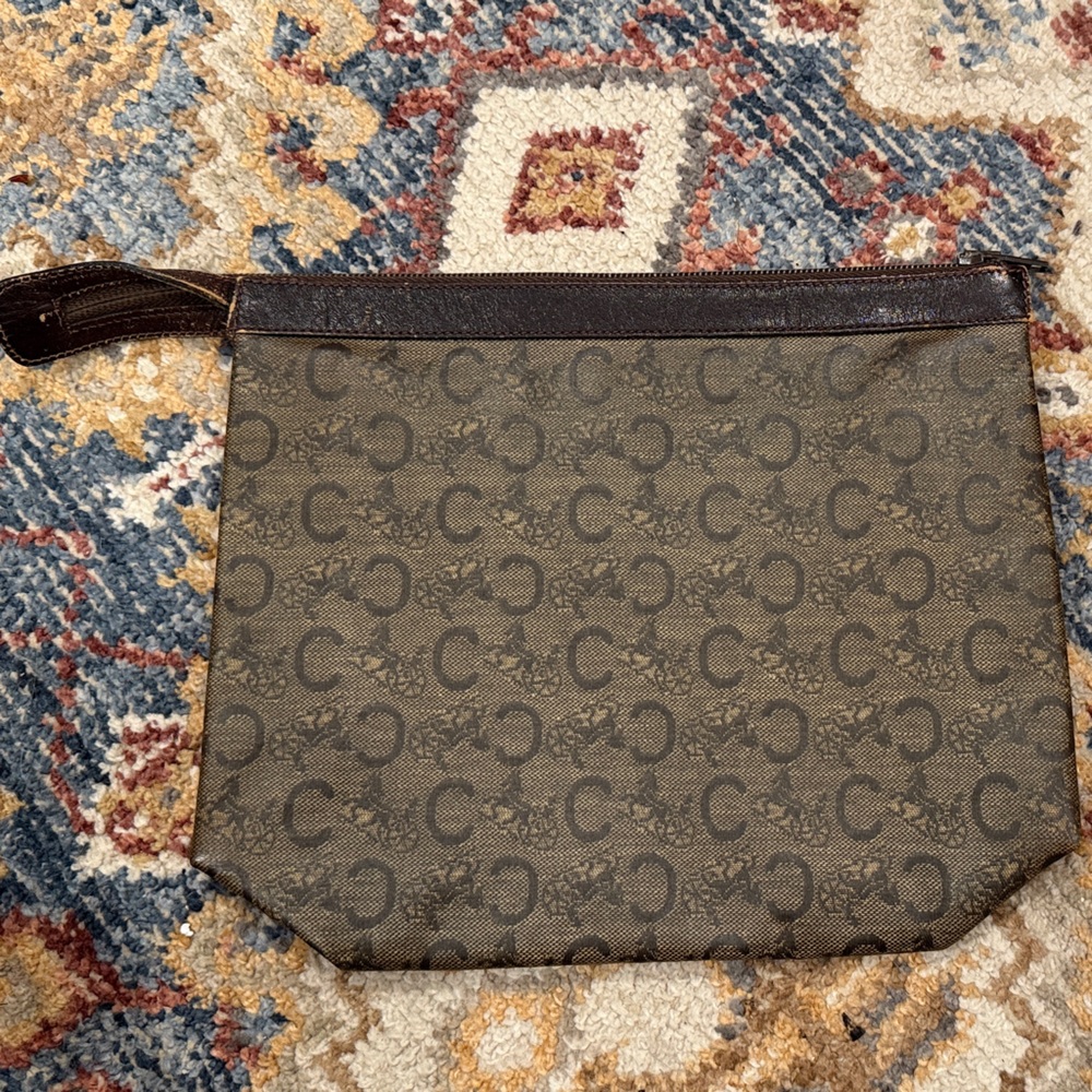 Celine Brown Patterned Clutch